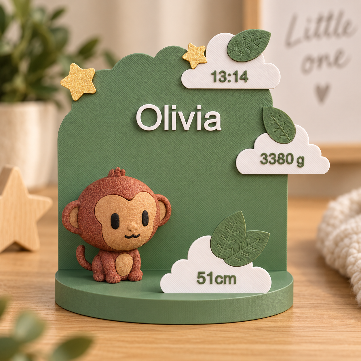 Gepersonaliseerd geboortebord bos
